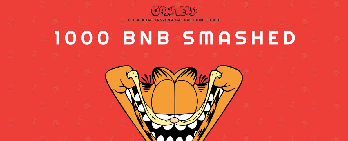 bscGarfield's tweet photo. AND 1000 #BNB HAS JUST BEEN BROKEN!

1 MINUTE LEFT ON OUR PRESALE

https://t.co/1E8wwUNoP7

LFG #GARFIELD FAM

#GARFIELD #MILESTONE #BINANCE #BSC #FAIRLAUNCH #PRESALE #MOON #PINKSALE https://t.co/uwtufLuzsM