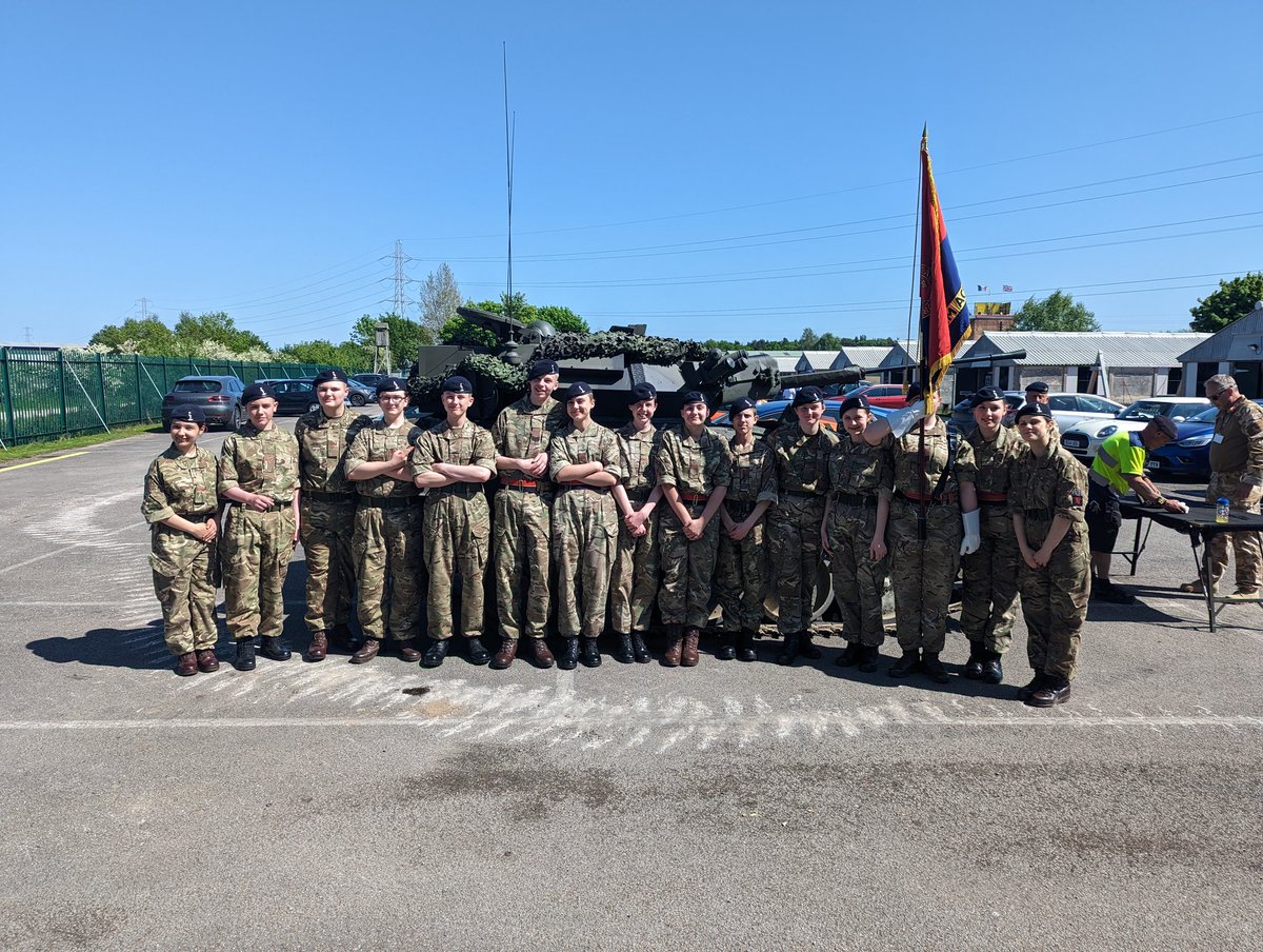 stu130379's tweet photo. What an honour it was today to be invited to Eden camp by the Royal Signals Association. And be able to have all our cadets and our very own Sgt Bradford parade the Durham ACF standard alongside veterans. #DurhamACF #royalsignalsassociation #edencamp #ACF #Signals https://t.co/C5VsuKvrbd