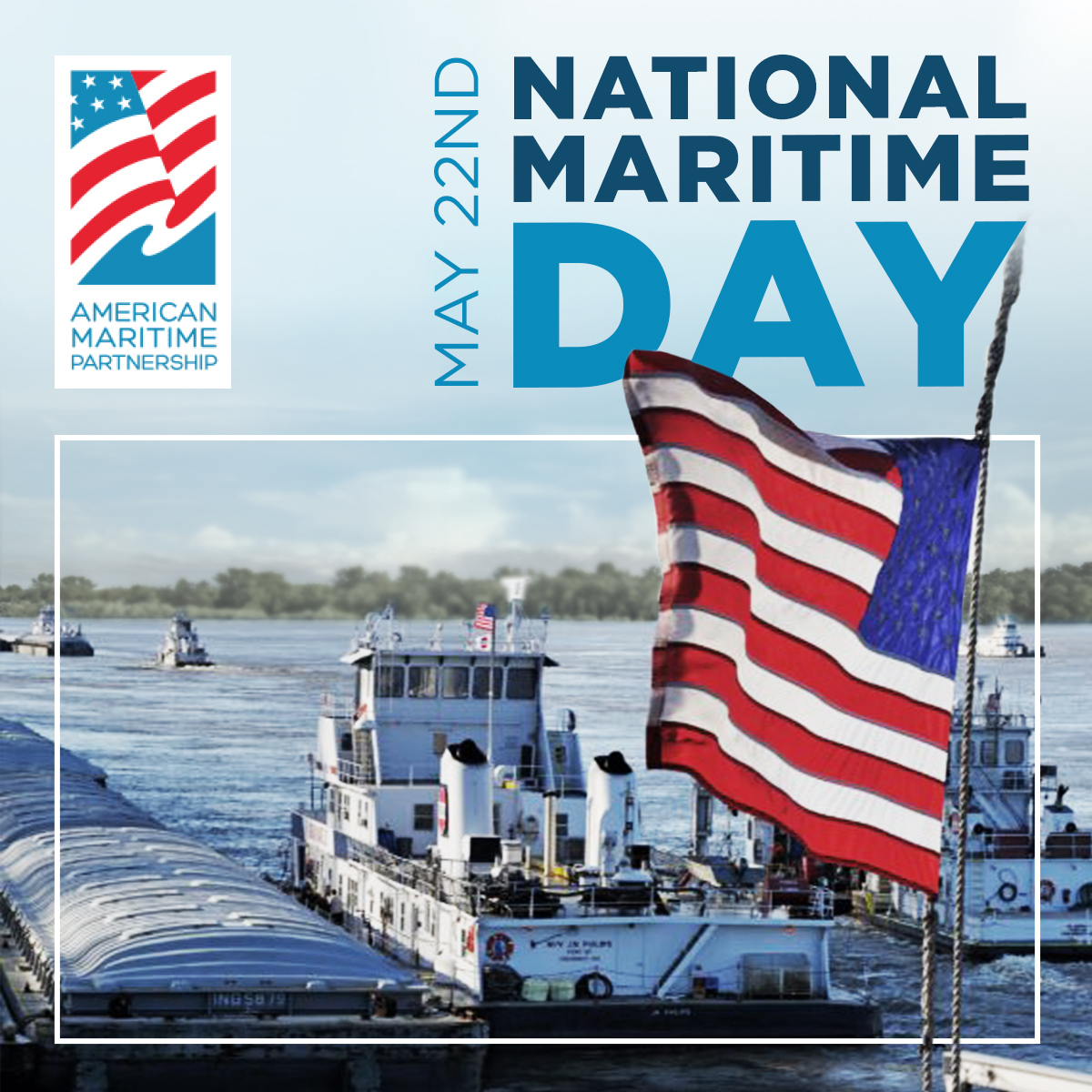 Today is National Maritime Day! 🎊 This day provides important recognition to the men and women of American Maritime. #nationalmaritimeday also shows the critical importance of the Jones Act to US National, Homeland and Economic Security. 🇺🇸🚢