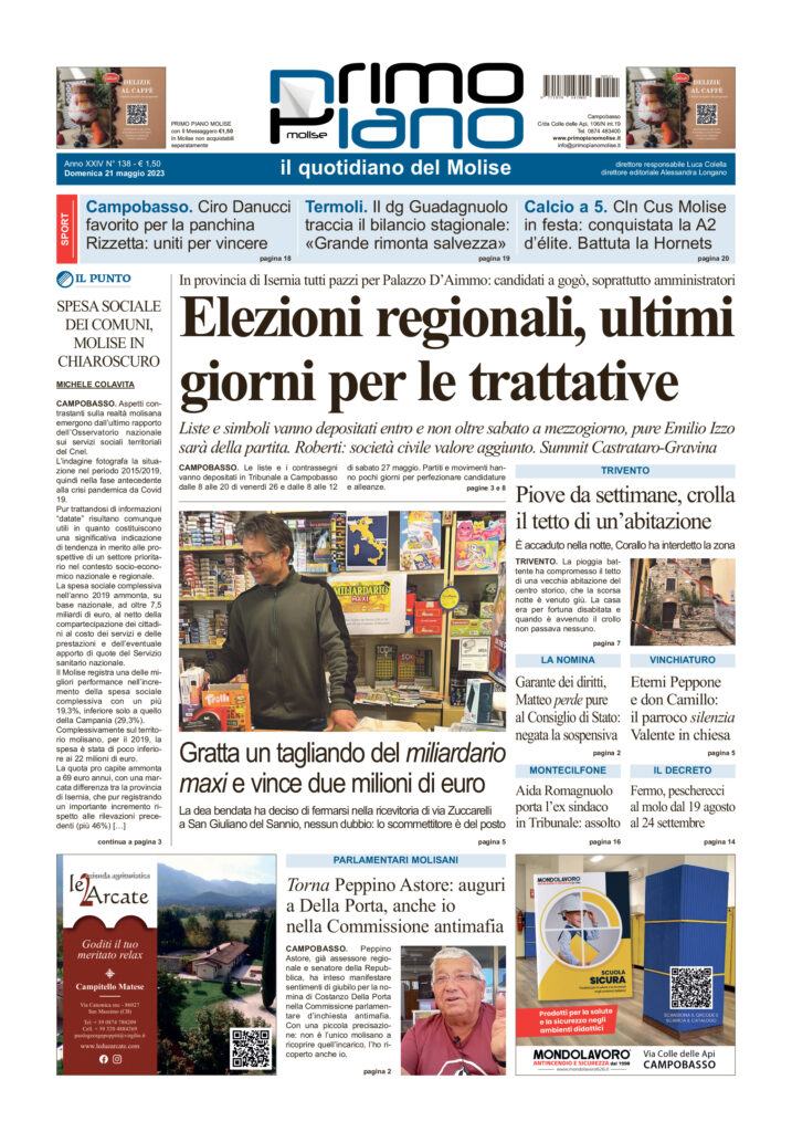 L’edizione completa di Primo Piano Molise del 21 maggio primopianomolise.it/attualita/1232…