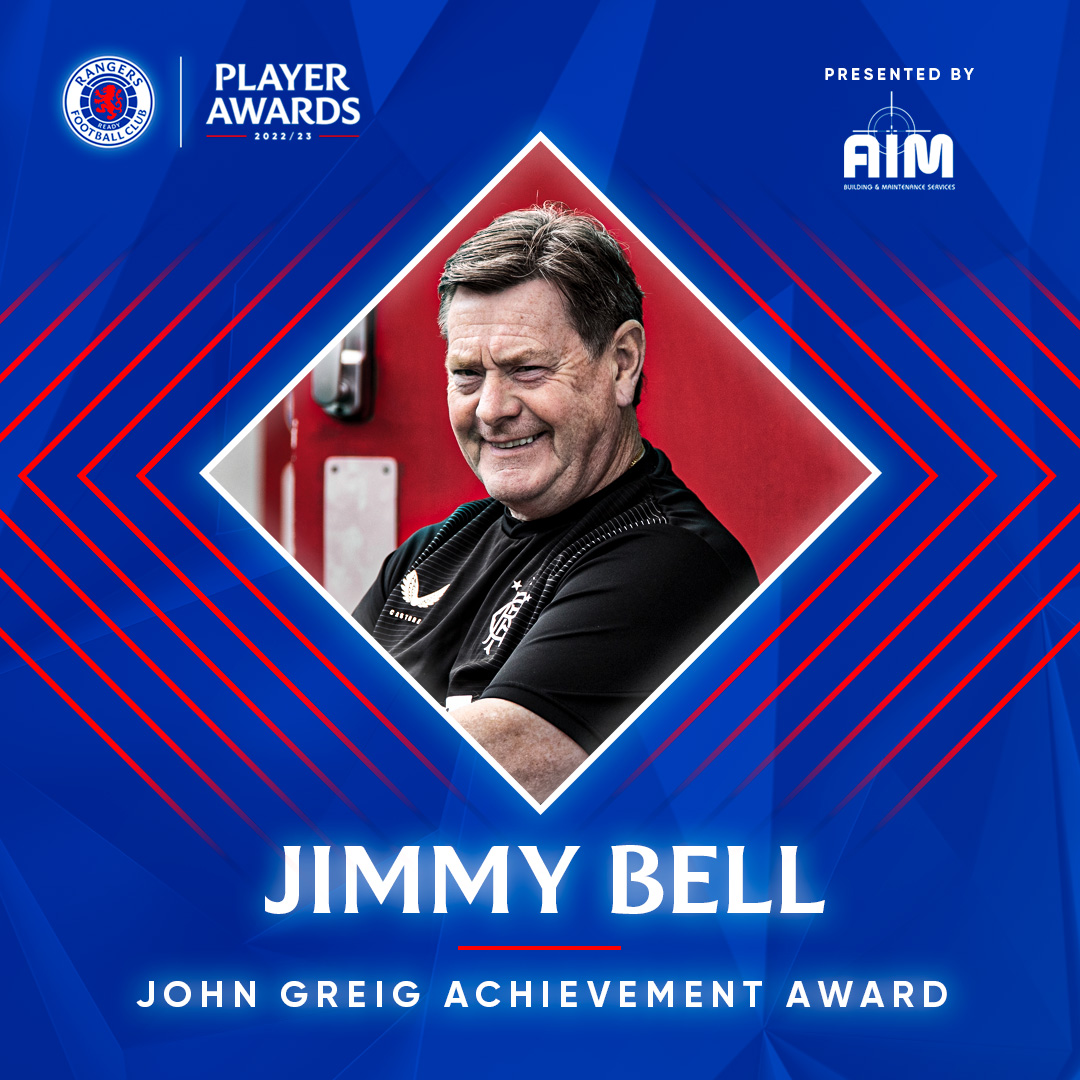 The John Greig Achievement Award honours the timeless values that define Rangers Football Club | #RangersPOTY 💙 Jimmy Bell