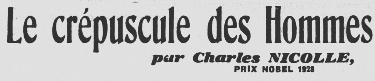 ferocias's tweet photo. En 1934, un prix #Nobel de médecine publie une nouvelle d'#anticipation dans laquelle il imagine la fin de l'humanité.
Charles Nicolle, "Le Crépuscule des Hommes" à lire gratuitement sur @archeo_sf => https://t.co/VhXvmHfr7C
#sciencefiction #postapo #FinDuMonde https://t.co/OY0PrQrItD