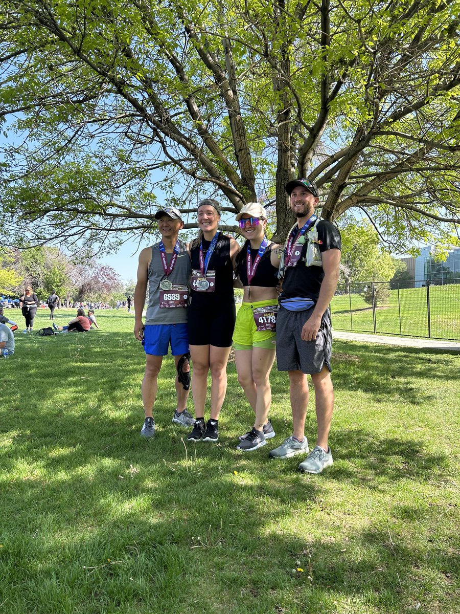 InKim5's tweet photo. Just completed a half #colfaxmarathon and our daughter Ashlee was popped the question and she said yes!  Welcome to the family Mitch! https://t.co/GgEBaBFzgM