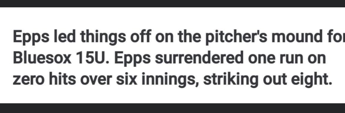 Great outing yesterday on the mound. Can’t wait for the future ahead!