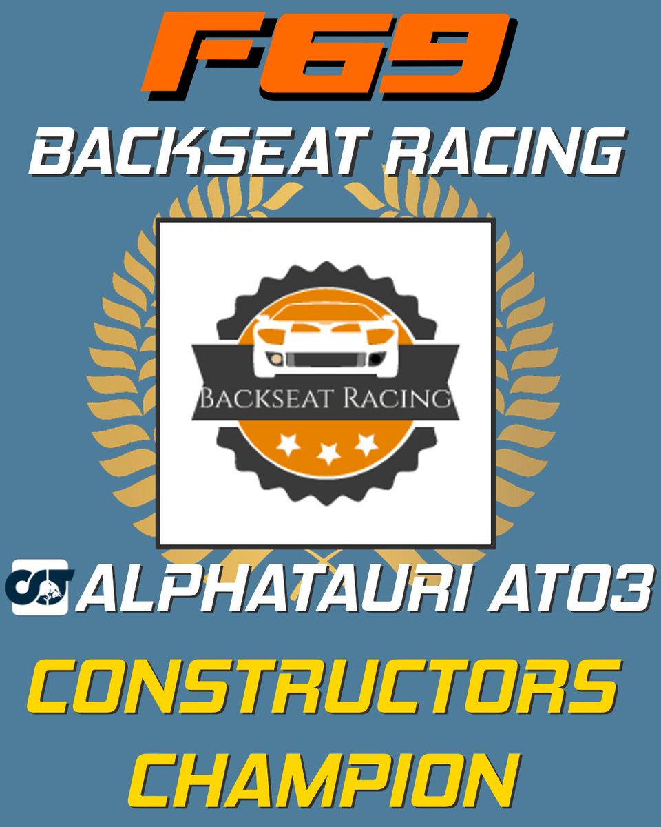 BACKSEAT RACING WINS THE SEASON 2 CONSTRUCTORS CHAMPIONSHIP!🏆

#Formula69 #F69 #Formula1 #F1 #F12023 #F122 #F123 #F122game #racing #esports #F1esports #F1leagueracing #F1league #SaudiArabianGP #BackseatRacing