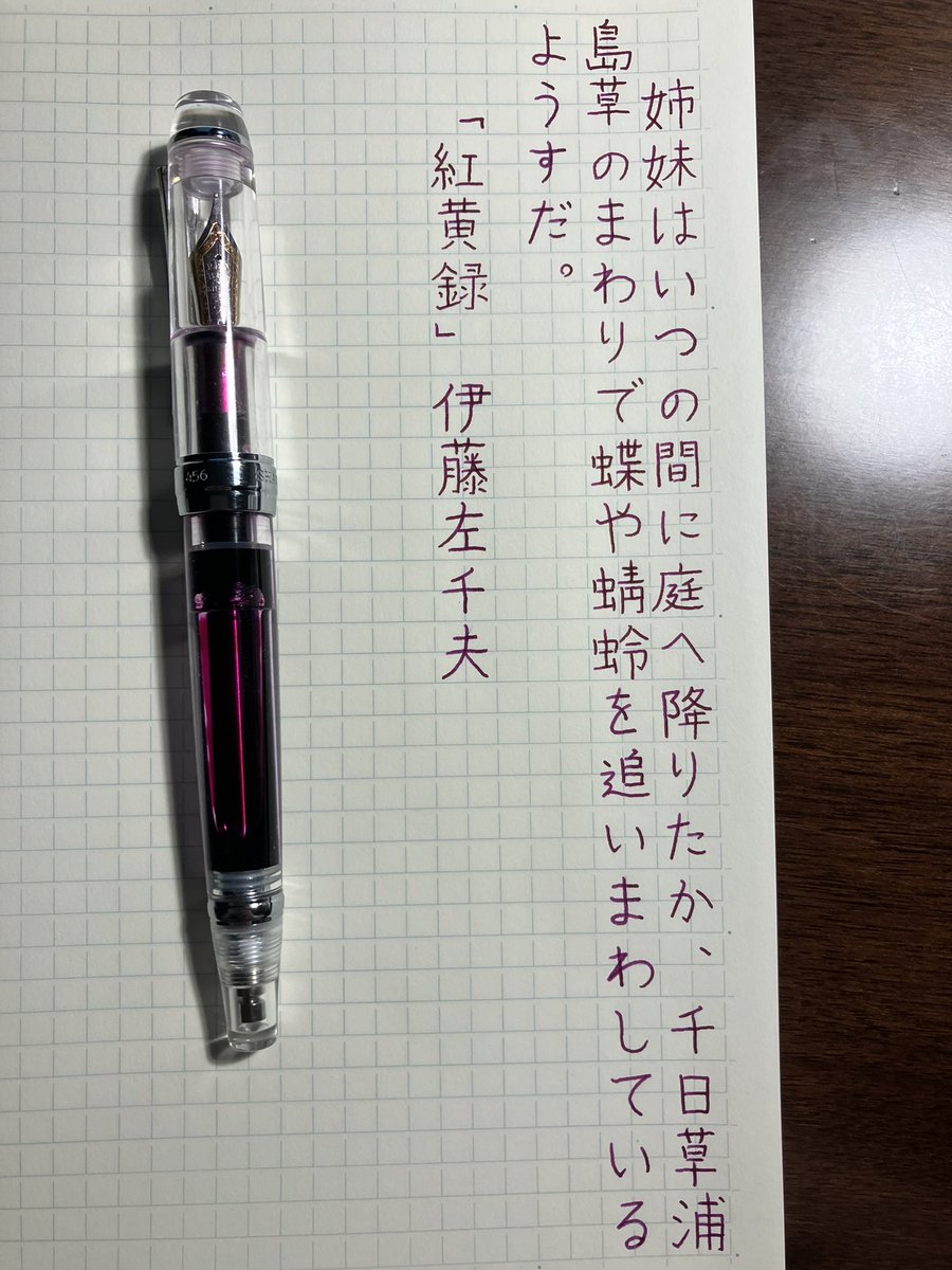110dietcycle's tweet photo. #朝活らじお 聴きながらの書写！
いつものpenbbs456と山葡萄！
旅行行きたいなー
お題ありがとうございます！
#朝活書写 https://t.co/l7RPowpBOb