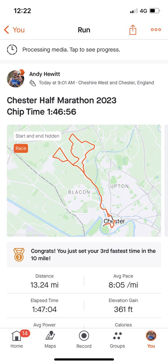 ahewitt3871's tweet photo. Fun run in the sun he said, - liar π pep talk from my number 1 supporter has resulted in a course PB. 1:46:56 @chestermarathon #chesterhalf #chestertriple https://t.co/8XTCHyaBd3