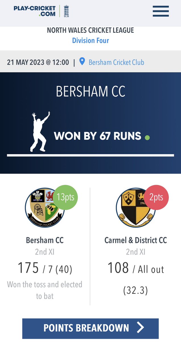 Bersham Cricket Club tweet media