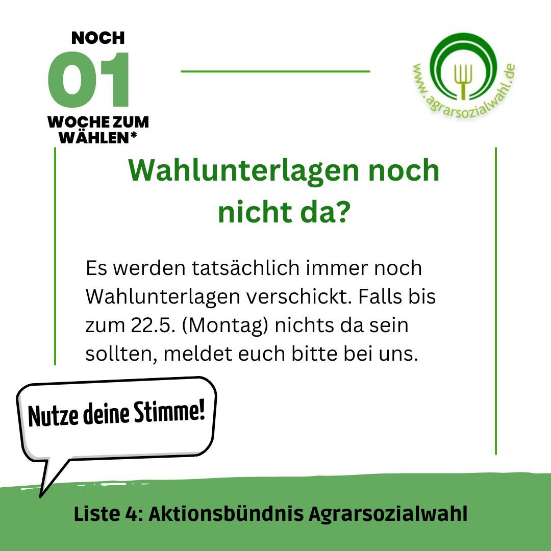 Nicht vergessen‼️ Jetzt was verändern #Agrarsozialwahl2023 Liste4‼️