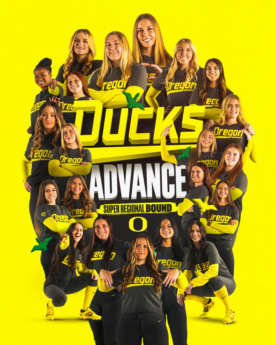 GoDucks (@goducks) on Twitter photo Feeling super.
<a href="/OregonSB/">Oregon Softball</a> advances to the NCAA Super-Regionals with a 14-4 win over Arkansas. #GoDucks Feeling super.
<a href="/OregonSB/">Oregon Softball</a> advances to the NCAA Super-Regionals with a 14-4 win over Arkansas. #GoDucks