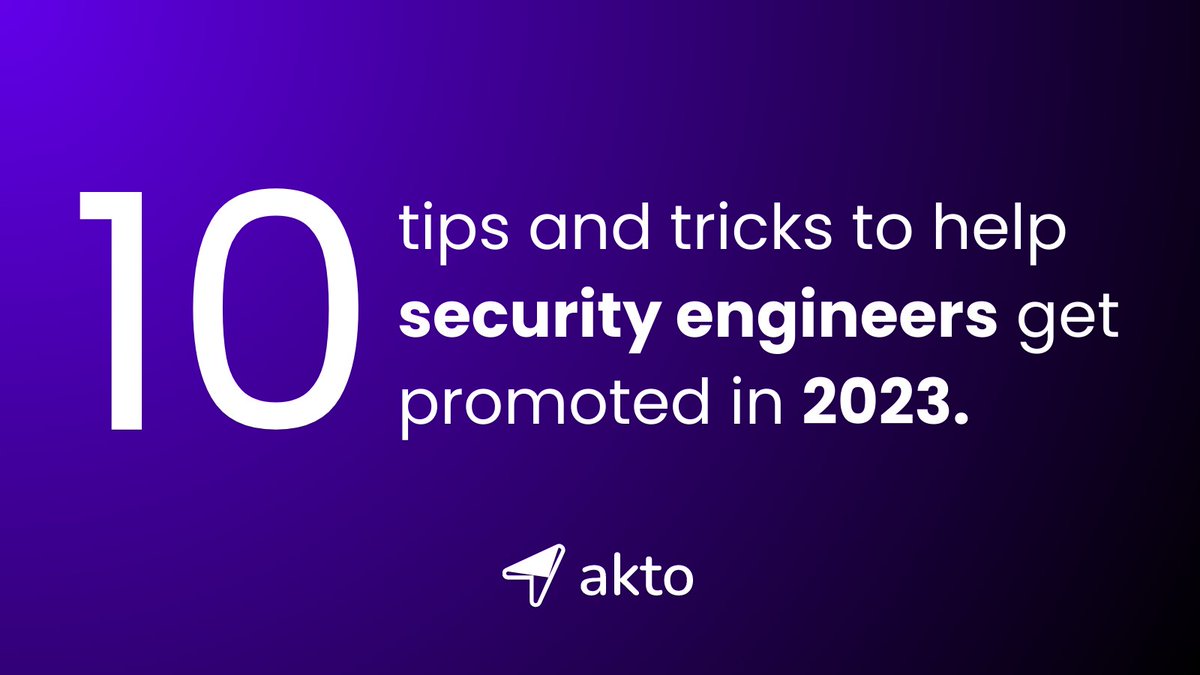 Aktodotio's tweet image. Are you a security engineer looking to get promoted in 2023?

Here are 10 tips and tricks to help you get there! 🧵👇 

#apisecurity #securityengineers #cybersecurity