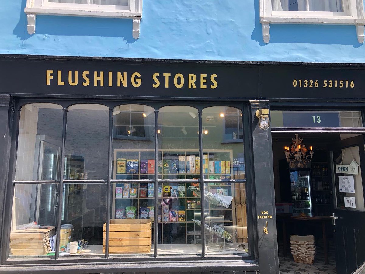 Working at the lovely Flushing Stores yesterday enacting a wonderful transformation with some gold leaf. #signwriter #cornwall #flushing #falmouth #gilding