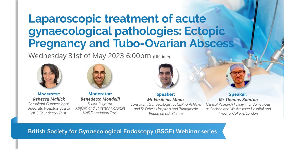 Save the date!!! 31st May 6-7pm

Really looking forward to this <a href="/TheBSGE/">BSGE</a> webinar. Must watch for all gynae consultants, trainees and medical students

Free and open to all 
Link to register in comments 👇👇