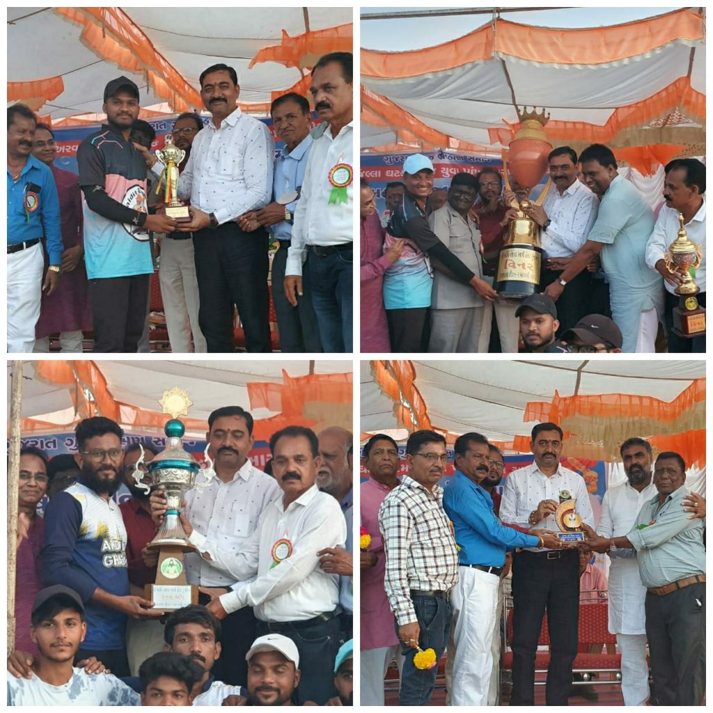 RaviNamori's tweet photo. અરવલ્લી જીલ્લા ના મોડાસા ખાતે ગુજરાત ગુરુ બ્રાહ્મણ સમાજ  - રાજ્યકક્ષા દ્રારા આયોજીત #મહર્ષિ_સ્વામી_તેજાનંદ ક્રિકેટ ટુર્નામેન્ટ ના સમાપન  સમારોહ પ્રસંગે. ભારતીય જનતા પાર્ટી અરવલ્લી જીલ્લા ના અધ્યક્ષ શ્રી રાજુભાઇ પટેલ, @bjpscmorchaguj ના પ્રદેશ અધ્યક્ષ શ્રી @GautamtGediya જી  , ગુજરાત ગુરુ બ્રાહ્મણ સમાજ ના મહામંત્રી શ્રી સી.એન. જોશી, ખજાનચી ભગવતીપ્રસાદ શ્રીગોડ, નિવૃત્ત નાયબ માહિતી નિયામક ભાનુભાઇ દવે, અને સમાજ ના  સૌ આગેવાનો ની ઉપસ્થિતિ માં ખુબ હર્ષોલ્લાસ સાથે રાજ્યકક્ષાની ક્રિકેટ ટુર્નામેન્ટ નુ આયોજન થયું અને વિજેતા કચ્છ જીલ્લા ની  ટીમે વિજયોત્સવ પોતાના સાંસ્કૃતિક રાસ સાથે ઉજવી વાતાવરણ ને મનમોહક બનાવ્યું હતું