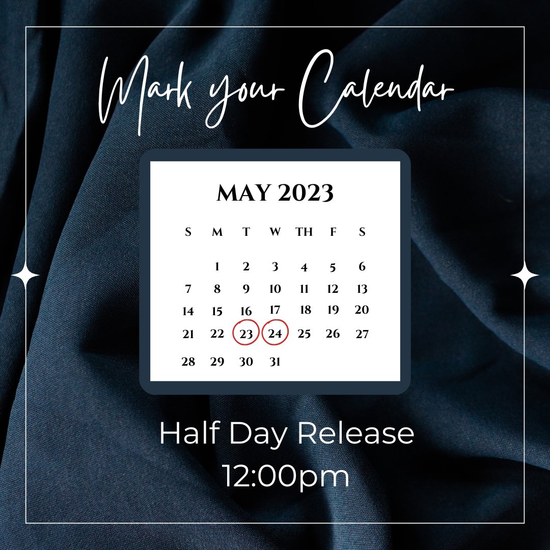 LukeJets's tweet photo. Attention Parents - 12:00pm Half Day Release on Tuesday, May 23rd and Wednesday, May 24th!! πββοΈβπ #lukejets #oneteamonemission https://t.co/wylJVACLaK