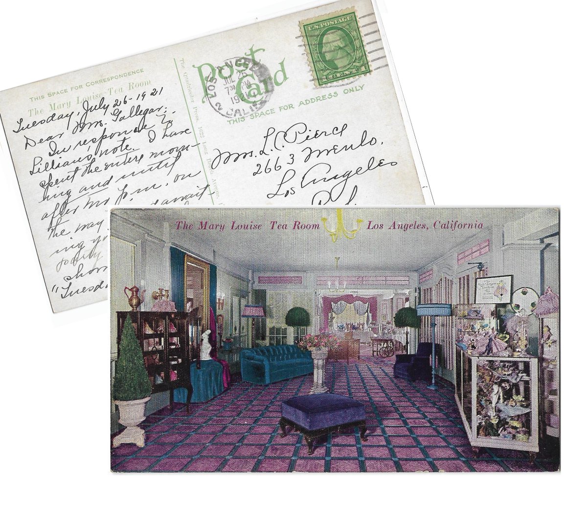 robinghvintage's tweet photo. #TeaRoom in #LosAngeles "The #MaryLouise " at the #BrackShops #DowntownLA #Postcard #Postmarked #1920s Stamped and #Handwritten #vintagepostcards --->>> https://t.co/4zVQQyG7dM via @Etsy https://t.co/7FEsK5Pqdy