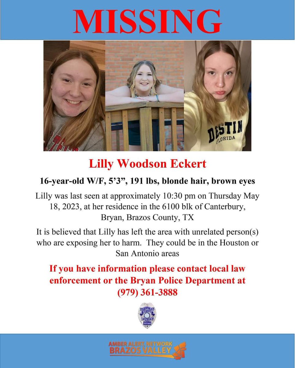 Borman2426's tweet photo. My daughter has been missing since Thursday night. She has allegedly been sighted in San Antonio. If you know something, say something.  Please help me get her home. https://t.co/xhgVYUHjx5