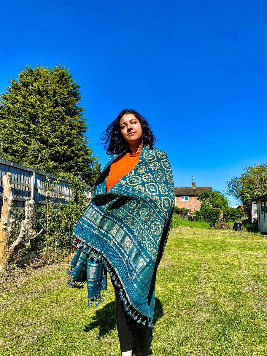 fareastweavers's tweet photo. Matching with the skies! Plant dyed Woollen Ajrakh Shawl handcrafted and brought to you directly from the artisans. #historicart #handmadetextiles #plantdyed #indigo 

https://t.co/8Jv0oaZpvt https://t.co/t5gsl5A1s2