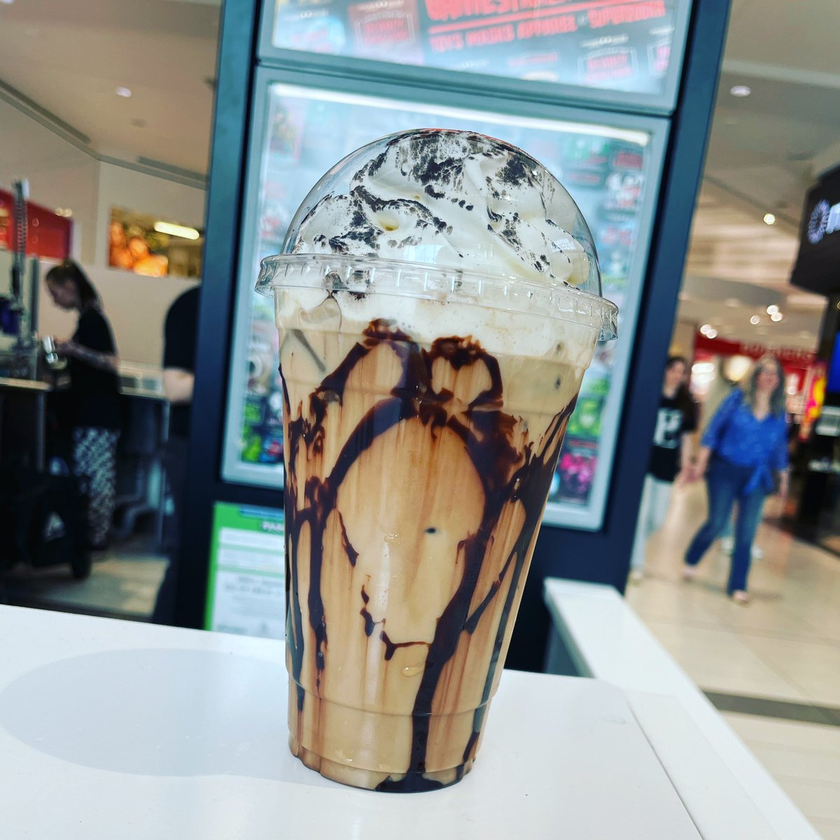 BradMavin's tweet photo. A trip to the @OshawaCentre means coffee at @DGroundsCanada! Iced Monkey Shines for the win! https://t.co/ihqaI7d2Vj