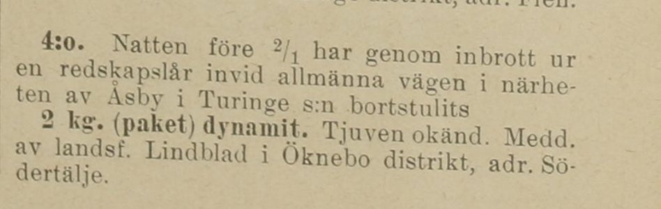 Battre_forr's tweet photo. 2 kg dynamit stulet. Oj då. Kanske ska man inte ha det stående i en låda vid allmän väg?
#bättreförr #historiskanotiser #polisunderrättelser #Södertälje #dynamit #1922 https://t.co/7kkiJQyFyy