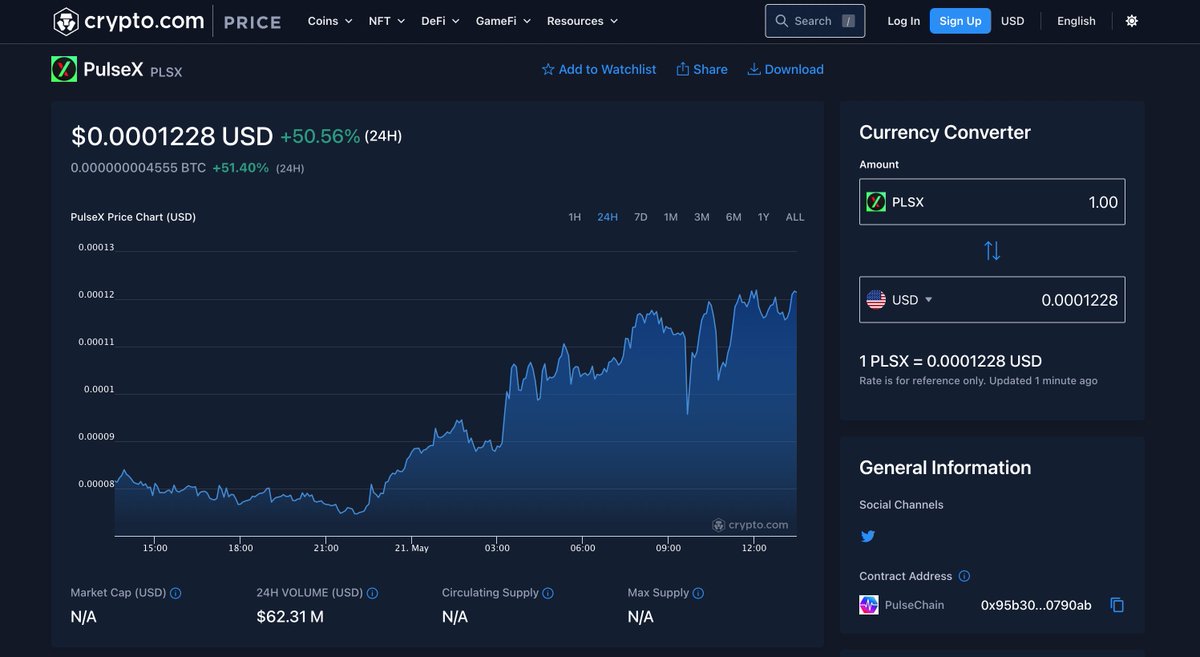 goldkey's tweet photo. JUST IN: PulseChain $PLS and PulseX #PLSX are now both listed on https://t.co/0wfljN4tXk! 📈

#PulseChain #PulseX https://t.co/jqE5lJLcSE