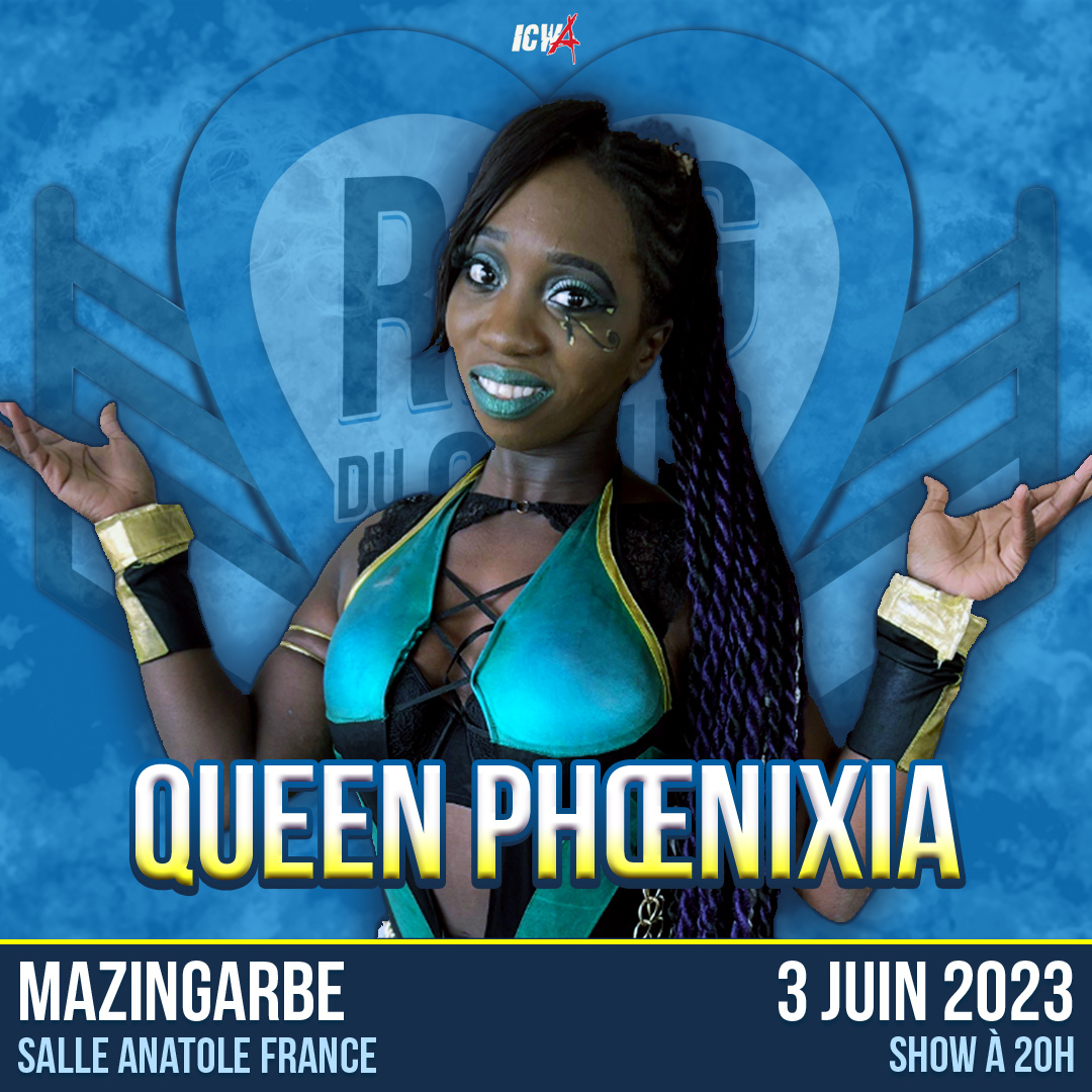 icwacatch's tweet photo. QUEEN PHŒNIXIA à Mazingarbe (62) le samedi 3 juin à 20h pour RING DU CŒUR 2 ! Au profit de l'@AFSEP_fr.
🔹 Préventes : https://t.co/bUNR6KMdyN
🔹 Infos / Résa : 06.50.51.72.33
#catch #catchfr #AFSEP #caritatif #mazingarbe #pasdecalais #hautsdefrance #lasauce62 #icwa https://t.co/KdnzOEk8Mw