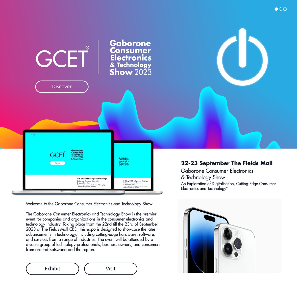 GcetShow's tweet photo. ⌚️Get ready for Botswana’s Biggest Consumer Electronics and Technology Show 
⌚️GCETSHOW 2023 22-23 September 2023 at The Fields Mall Gaborone CBD

#GCETSHOW2023 #tech #technology #AI #smartdevices #electriccar #electronics #fibre #cybersecurity #ict https://t.co/PuLghU9n71