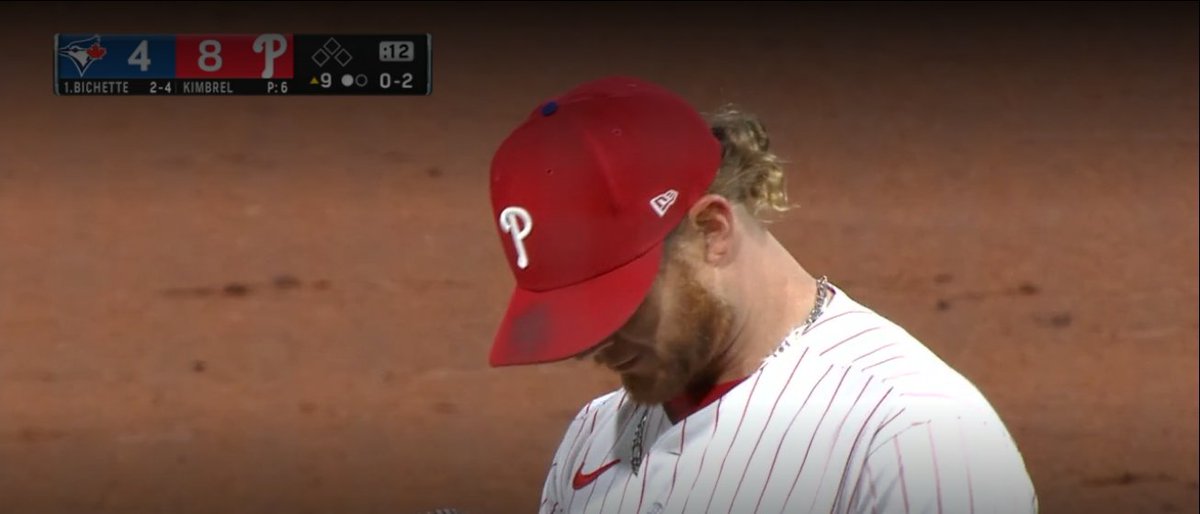 FourToeSports's tweet image. Was watching the end of the Phillies game today and noticed Kimbrel going to the hat a little too often, so I went through some older games and noticed this...

Anyone got an explanation other than pine tar?