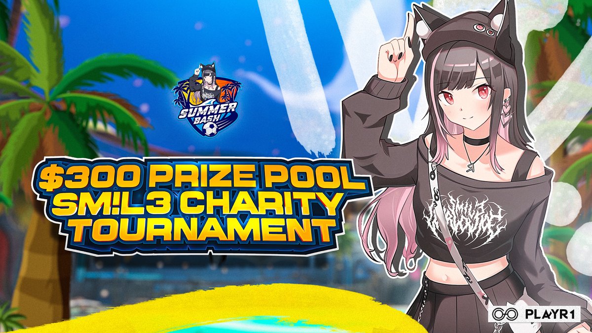 ShopSML3's tweet photo. THE SM!L3 SUMMER BASH IS HERE! 🌴
POWERED BY: @playr1official & @OneOffCtrl.

✨ CHARITY EVENT - ALL PROCEEDS DONATED TO @ADAA_Anxiety

🗓️ JUNE 17TH @ 3PM EST
💸 $300 PRIZE POOL + FREE SIGNUP!
🎮 ROCKET LEAGUE - PC & ALL CONSOLES

SIGN-UPS LIVE - LINK BELOW! 
#SMILE4EVR. 🤍
