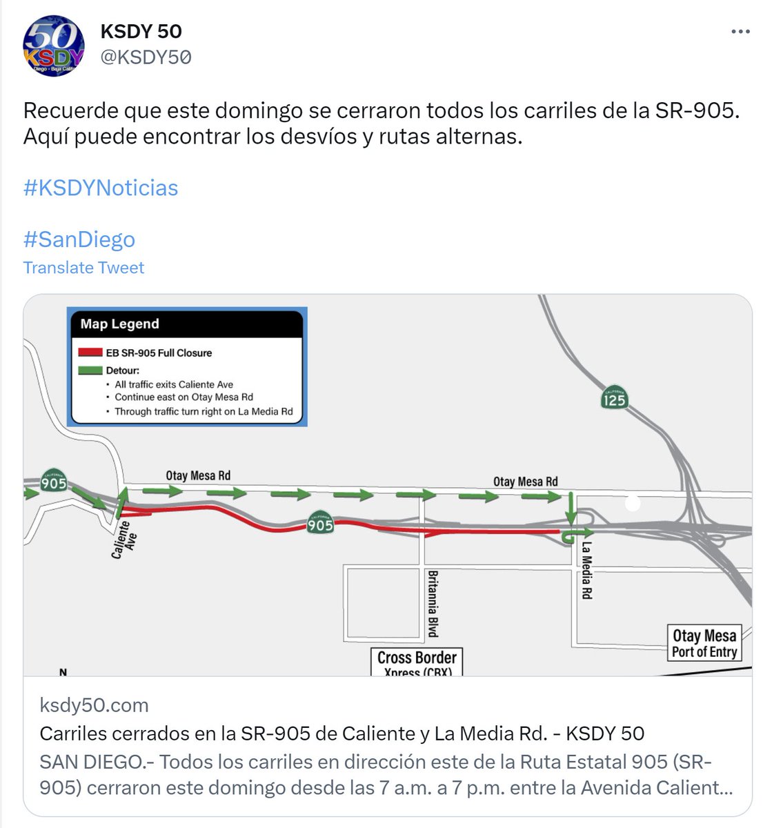 "Remember that this Sunday all lanes of SR-905 are closed. Here you can find detours and alternate routes."

Here are the details, translated into English here: facebook.com/BajaParadiseVa…

#lasgaviotas #mexico #rosaritomx #Ensenada #Tijuana #surftrip #mexicovacation