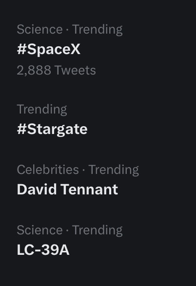 WTF is this life SpaceX - Stargate - DAVID TENNANT - LC39A… It’s not my birthday!!