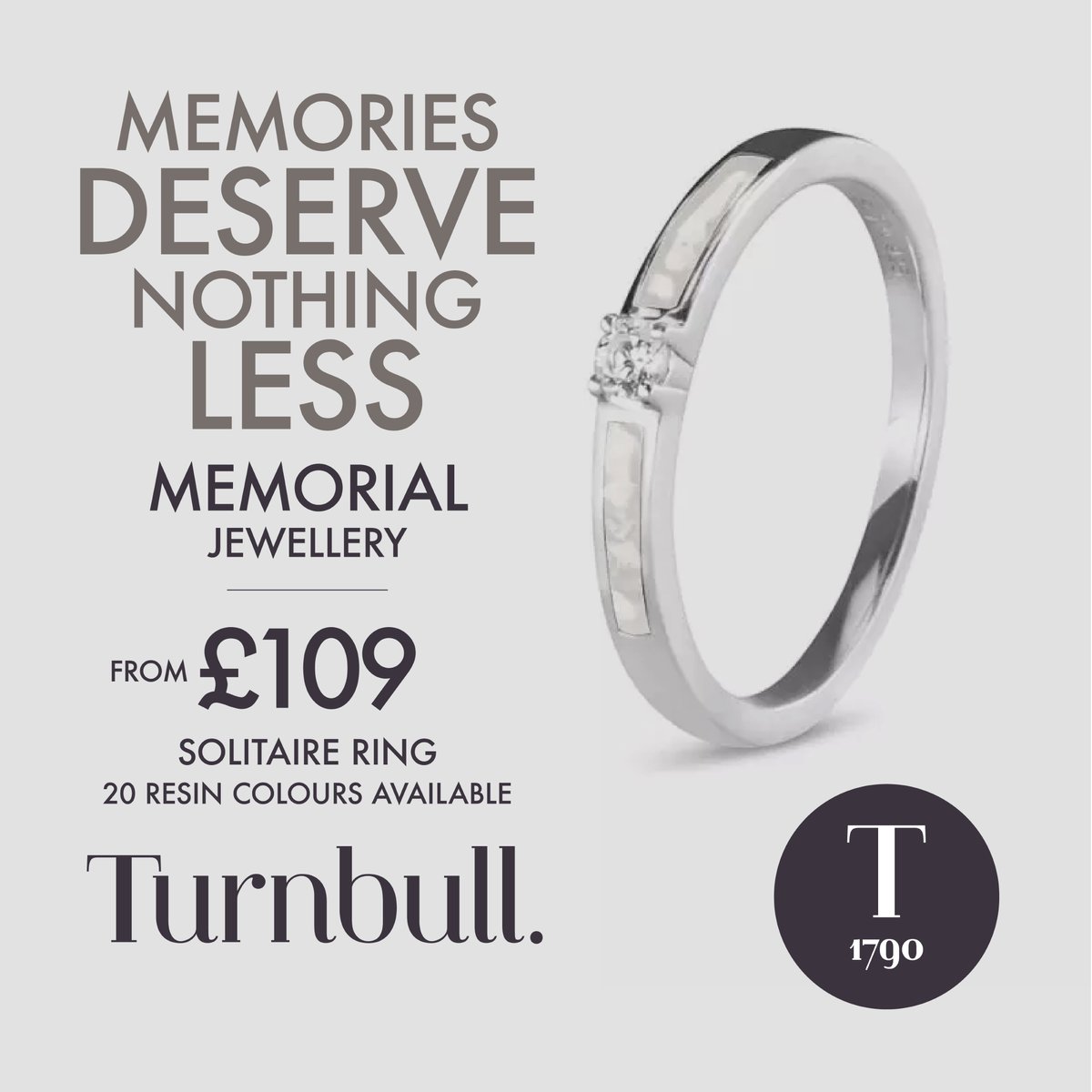 #MemorialJewellery - Look at this #Solitaire #Ring. We offer a unique way to remember your #lovedones. We turn ashes into #jewellery. Call in to see the collection, or message us to find out more.
-
Turnbull.
Serving our community since 1790
-
Visit - bit.ly/3BO6ag9