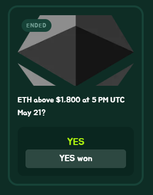 The $ETH price prediction has ended.   

If you bet your $REKT on "YES", you can claim your rewards here: rektarb.xyz/betting
