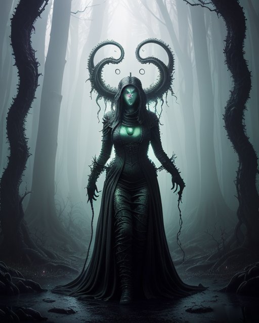 CuentosIvan's tweet photo. @MO_Freedom1776 @RevTerryRice @get_starryai @fatimazehraco @TinyMonsterShop @KatjaMatilaine1 @prometheusstar2 Late, but here I share with you my Lovecraftian witches in the middle of the forest. Made with @get_starryai https://t.co/q85WyoYj5n