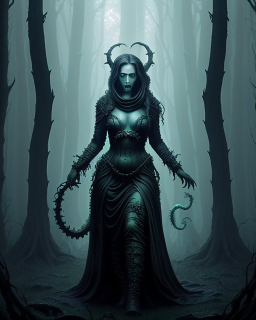 CuentosIvan's tweet photo. @MO_Freedom1776 @RevTerryRice @get_starryai @fatimazehraco @TinyMonsterShop @KatjaMatilaine1 @prometheusstar2 Late, but here I share with you my Lovecraftian witches in the middle of the forest. Made with @get_starryai https://t.co/q85WyoYj5n
