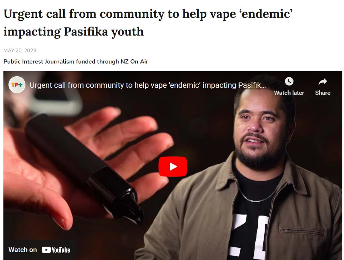 Key community voices are calling for greater protection against vaping use for our rangatahi. 

tpplus.co.nz/community/urge…