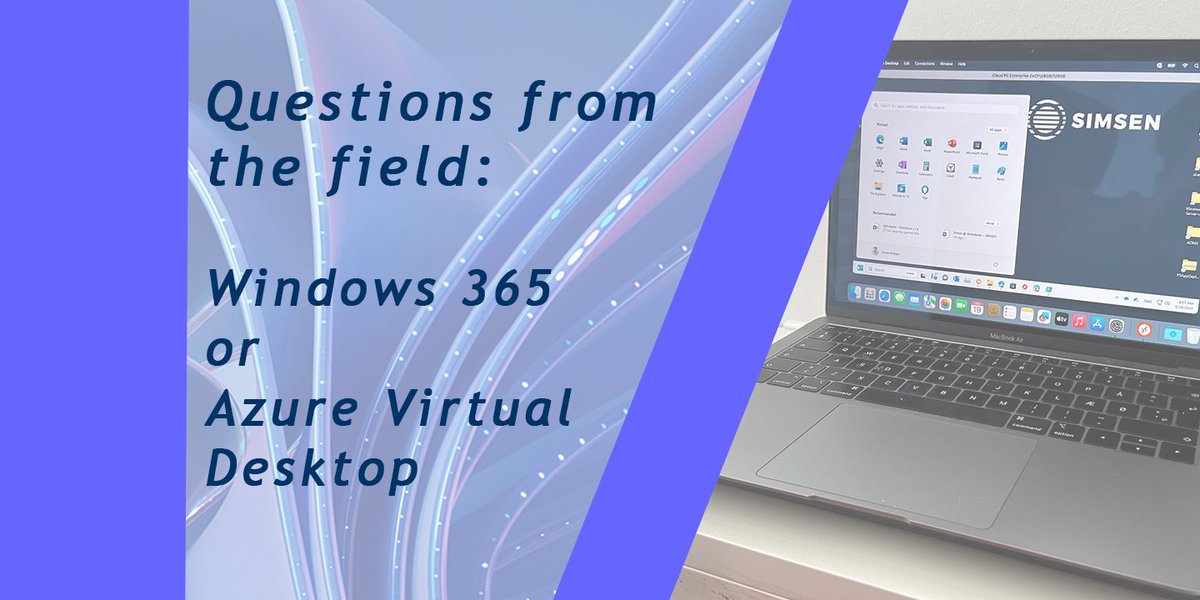 I often get the question - What should we choose between W365 or AVD? Here is 5 Scenarios and a small MacOS tip. 
Blog post: 
simsenblog.dk/2023/05/21/wha…

#Windows365 #msintune #AzureVirtualDesktop