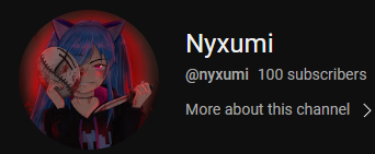 Nyxumi's tweet photo. Super excited about this finally hit 100 subbies on #YouTube 🥳 https://t.co/UGxVgthGOD