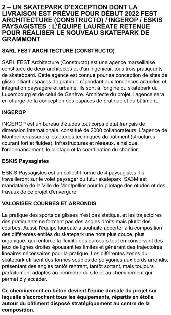 lucalbernhe's tweet photo. @Phil_Saurel @Midilibre @myMetropolitain @fiseworld @FFCyclisme @afpfr @AbdiElkandoussi @AlainMakinson @Paris2024 @GazetteLive34 @PatrickVignal Le skate park de Grammont fut lancé en 2019 par la précédente municipalité.Merci à mes collègues et amis @fabienabert et @patrickrivas79 d’avoir suivi ce dossier.Les toilettes avaient été également prévues en 2019. Montpellier ne s’est pas réveillée en 2020 avec le nouveau maire! https://t.co/o9kKSdqo9R