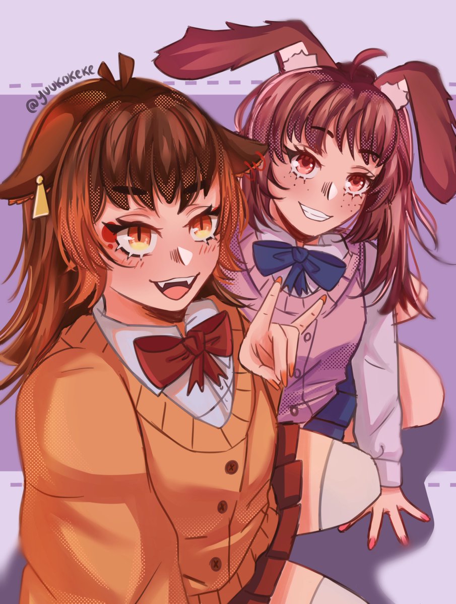 yuukokeke_'s tweet photo. Mine and @BunnyZenpai OC's🦊🐰
#oc #ocart #digitalart #xppen #collab https://t.co/B01J9rIc8z