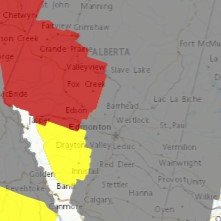 ECCC Rainfall warning in effect for forecast areas and a severe thunderstorm warning in effect for the Grande Cache area. For location details visit: weather.gc.ca/?province=ab&z… (3:38pm) #ABRoads #ABStorm