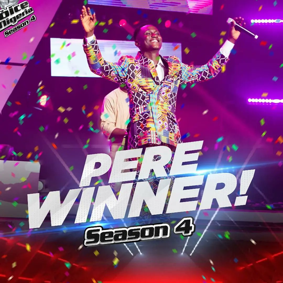 theCoachACE's tweet photo. God has given us victory...

WINNER OF VOICE NIGERIA SEASON4... 
The Voice 

We give all praise to him.

Being the Brand Manager to @theperejason has been a great ride... From the Voice Brand Audition, to the final.... 

We return Glory to God!

#perejason #teamperejason https://t.co/1vPZDC2Dbj
