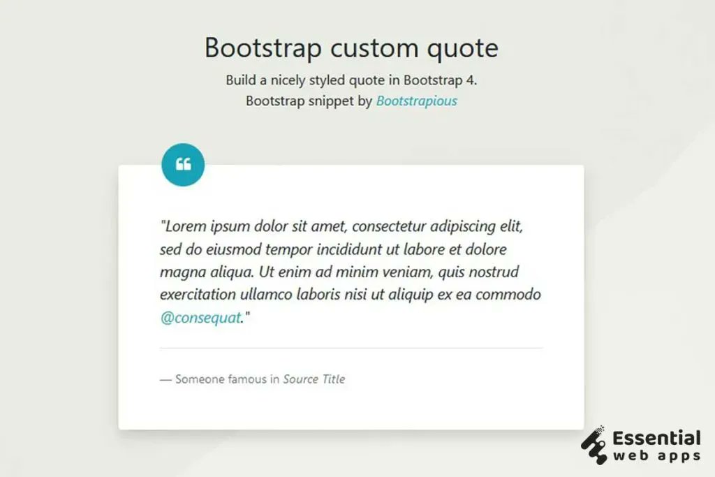 essentialwa's tweet photo. 🔗https://t.co/XojmkPlRQ3 

💥Responsive Quote Carousel 
💥css quotes in blockquote 

#Wordpress #javascript #ReactJS #UI #Bootstarp #HTML5  #CSS #csstricks #FrontEnd #webdesign #CodePen #carousal #CodeNewbie #blogpost #cssquote #bootstarp #quotescard #uiuxdesign @essentialwa https://t.co/zySDtddNEI