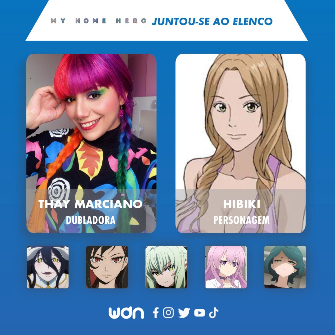 WDN - World Dubbing News on X: 👔 Novos dubladores juntam-se ao elenco de 'My  Home Hero' • Rodrigo Martim como Bin Tabata • Thay Marciano como Hibiki   / X