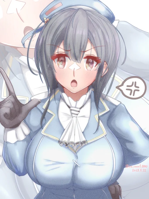 高雄に叱られたい  #艦これ   露出少なめでもドスケベボディが隠せていない長女すき  2023.5.22