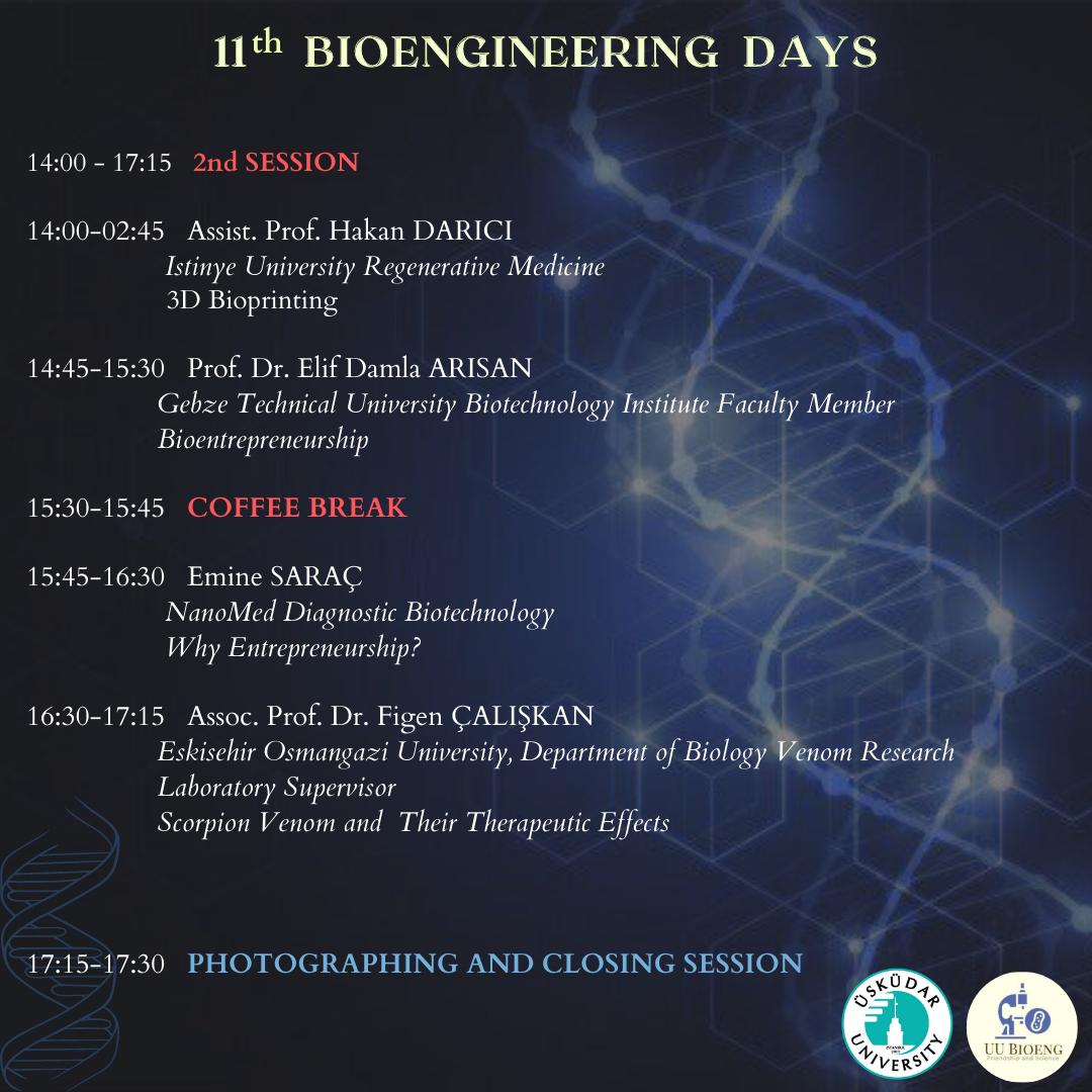 bioengtec's tweet photo. Our 11th Bioengineering days schedule is announced!!
On the 25th of  May 2023,in Nermin Tarhan hall. 
Anyone can join, the event is free, please register using the link below:

https://t.co/7t5MNatZmc https://t.co/5yFleZ9Gen