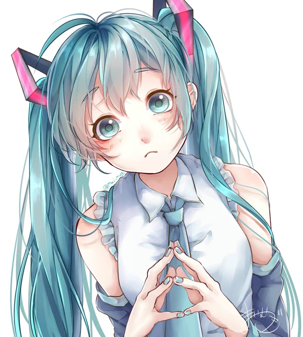 月曜日でも...家で待ってくれてると思って頑張るからね...! ※過去絵再掲 #初音ミク #VOCALOID
