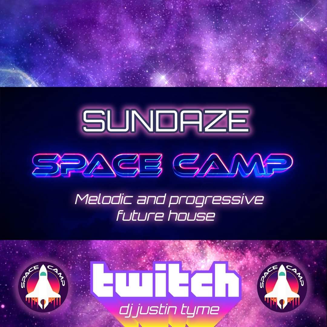 Sundaze Space Camp has launched with Captain <a href="/DJJustinTymeRad/">DJ Justin</a>!! 🚀🚀🚀. 
twitch.tv/djjustintyme
#LiveMusic #Space #SpaceJamz