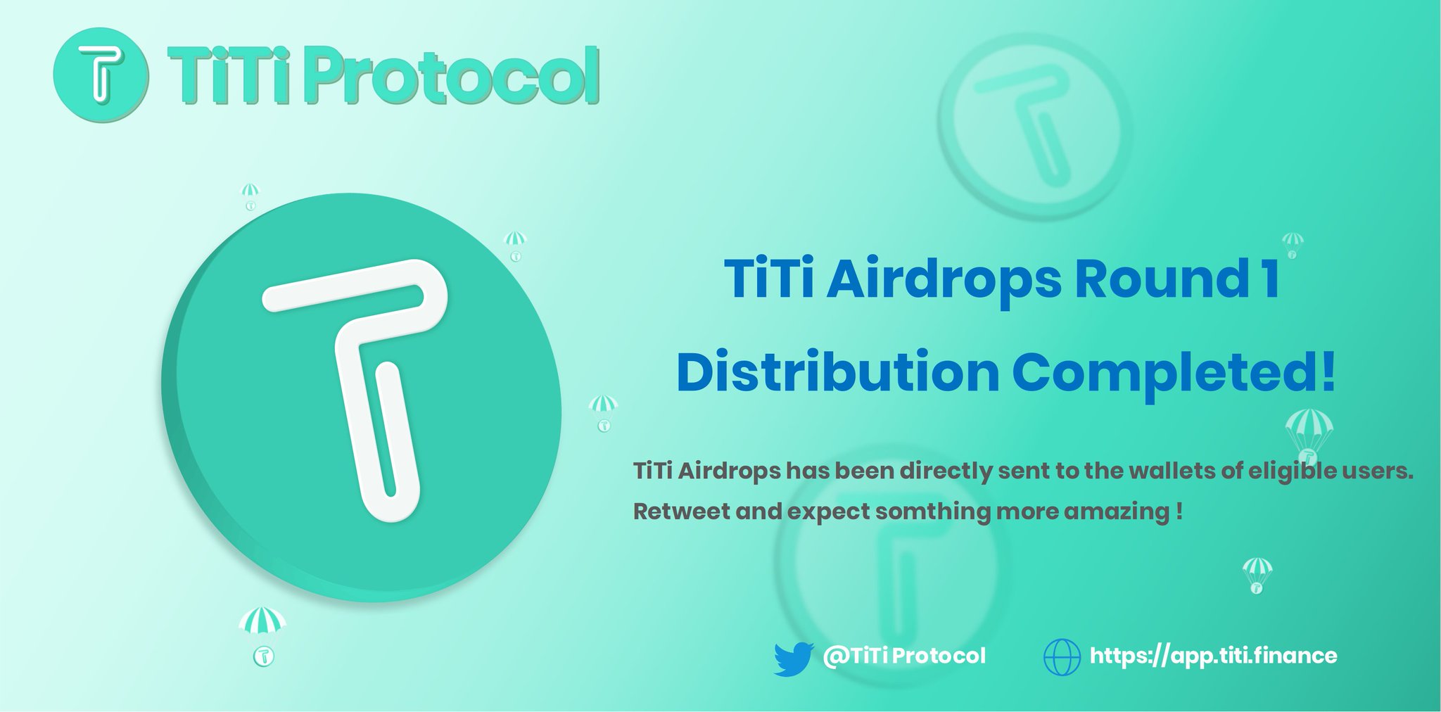 TiTiProtocol  live on Base now on X: 🎉TiTi Airdrops Round 1 Distribution  Completed! Considering the skyrocketing gas, TiTi protocol got your covered  and first round TiTi Airdrops has been directly sent