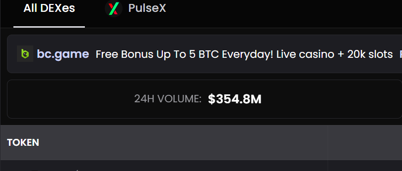 USACryptoGroup's tweet photo. wow! #Pulsechain just flipped BSC chain only after 10days. Pulsechain only has 1 dex and that is $PulseX and it does more than all BSC dexes combined!!! This is history!!! $PLS #PulseX #1000x #usacryptogroup. Congrats @RichardHeartWin. https://t.co/7RUI2ZOpUg